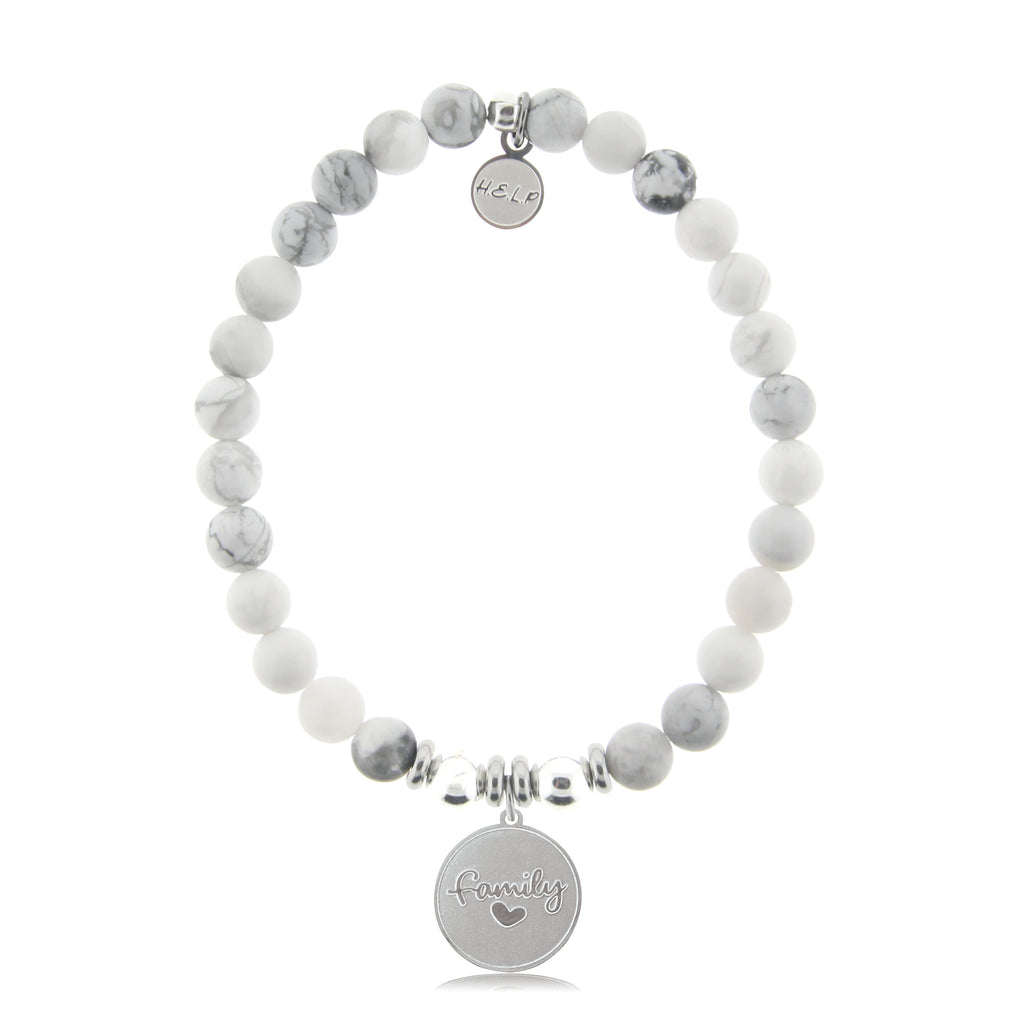 HELP by TJ Family Charm with Howlite Beads Charity Bracelet