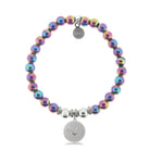 HELP by TJ Family Charm with Rainbow Hematite Beads Charity Bracelet