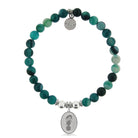 HELP by TJ Flip Flop Charm with Green Stripe Agate Charity Bracelet