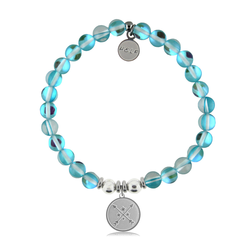 HELP by TJ Friendship Arrows Charm with Light Blue Opalescent Charity Bracelet