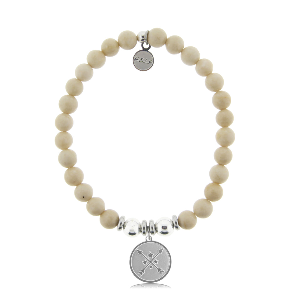 HELP by TJ Friendship Arrows Charm with Riverstone Beads Charity Bracelet