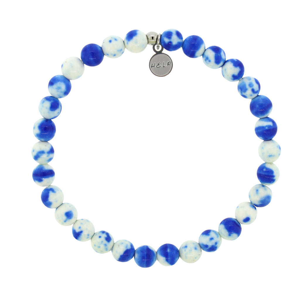HELP by TJ Good Energy Stacker with Blue and White Jade