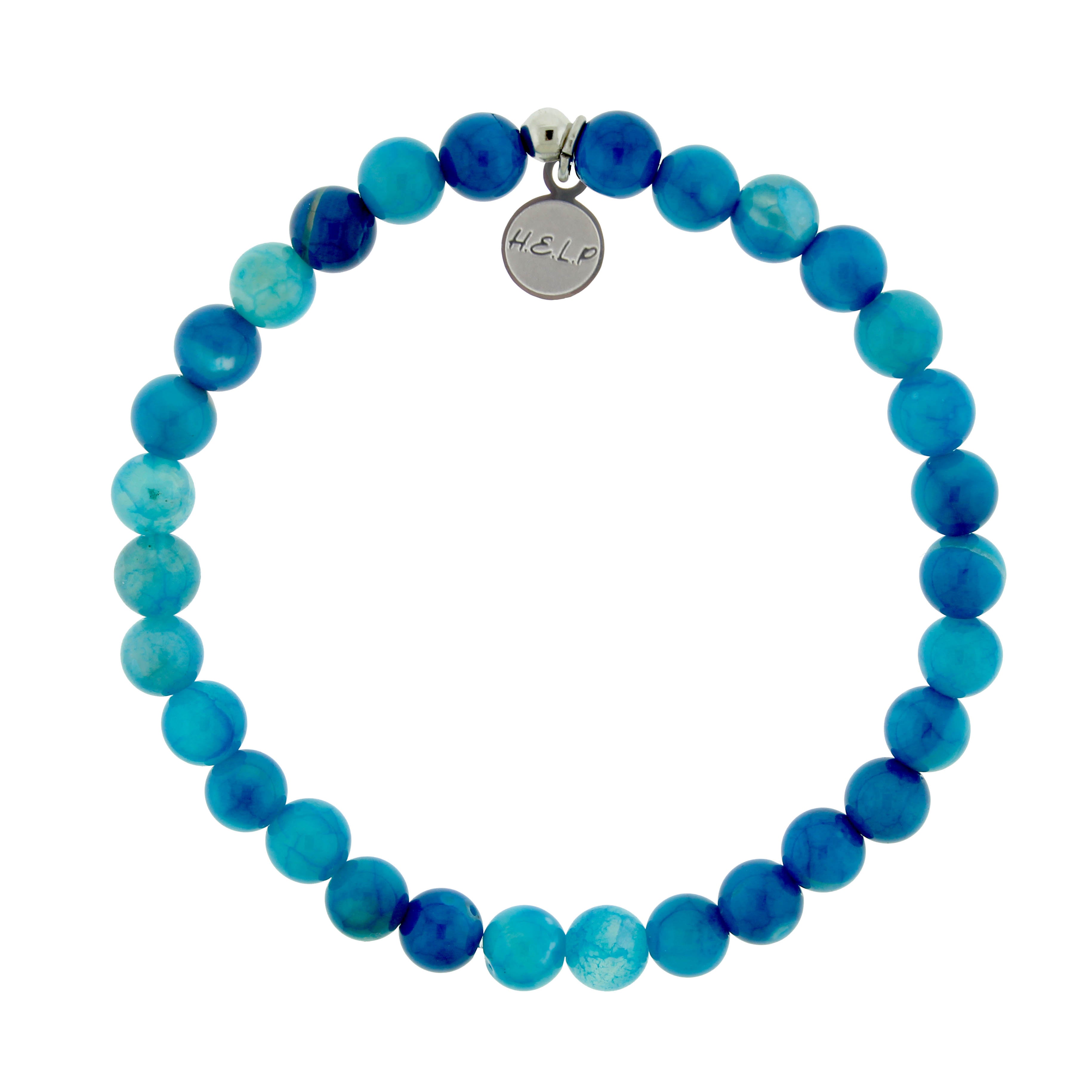 HELP by TJ Good Vibes Stacker with Tropic Blue Agate