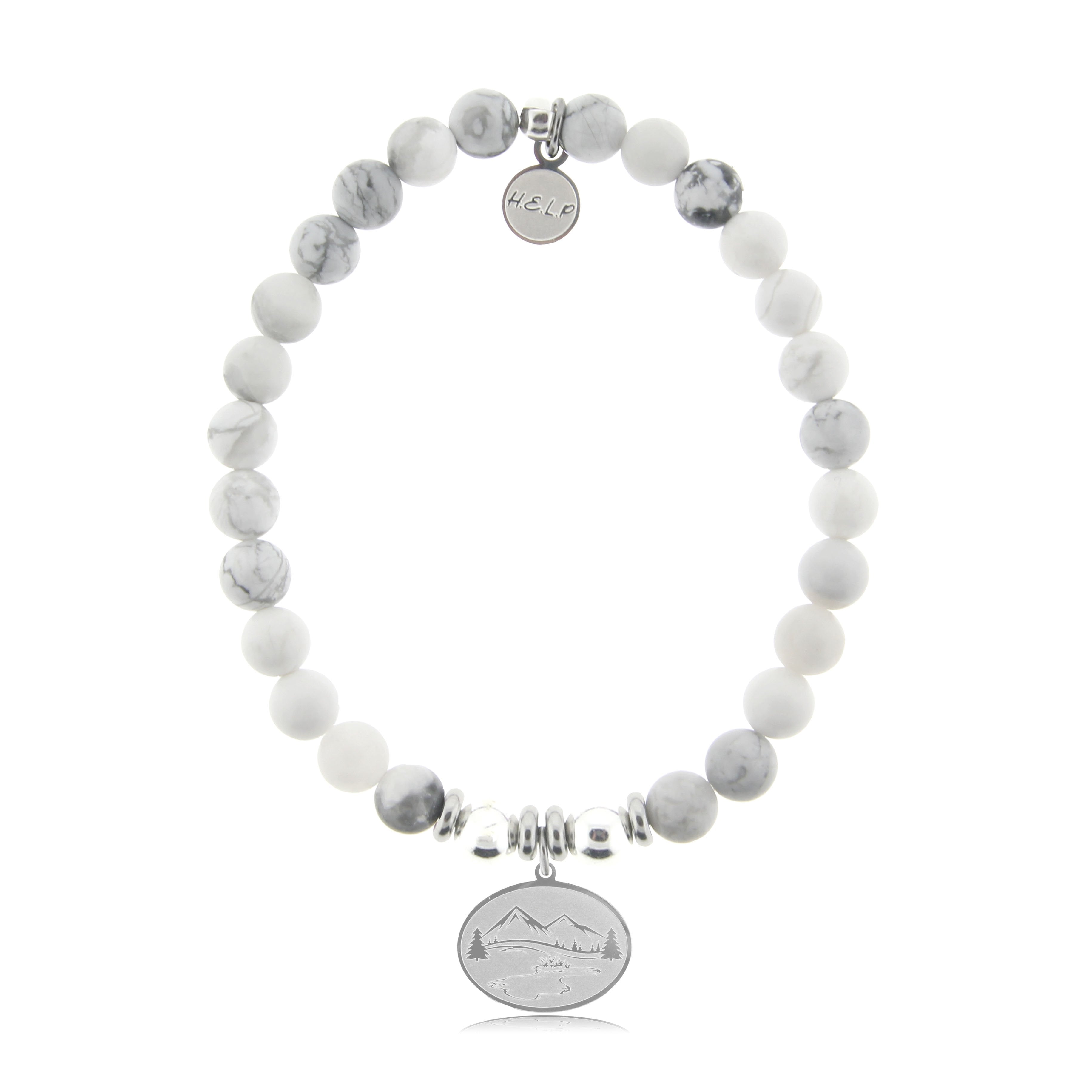 HELP by TJ Great Outdoors Charm with Howlite Beads Charity Bracelet