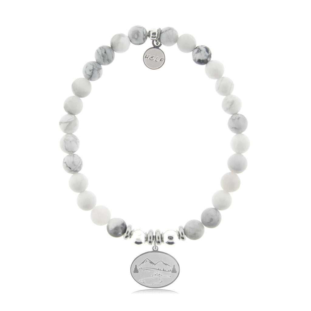 HELP by TJ Great Outdoors Charm with Howlite Beads Charity Bracelet