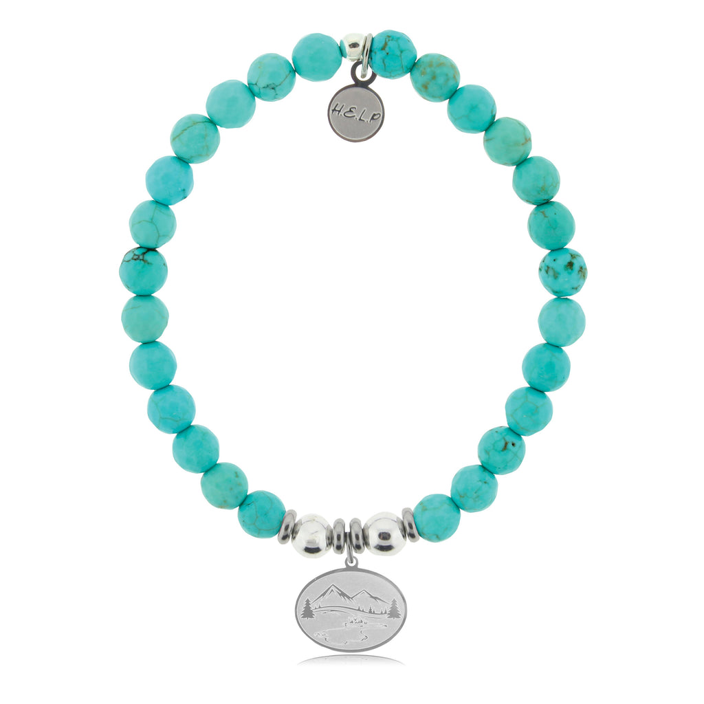 HELP by TJ Great Outdoors Charm with Turquoise Beads Charity Bracelet