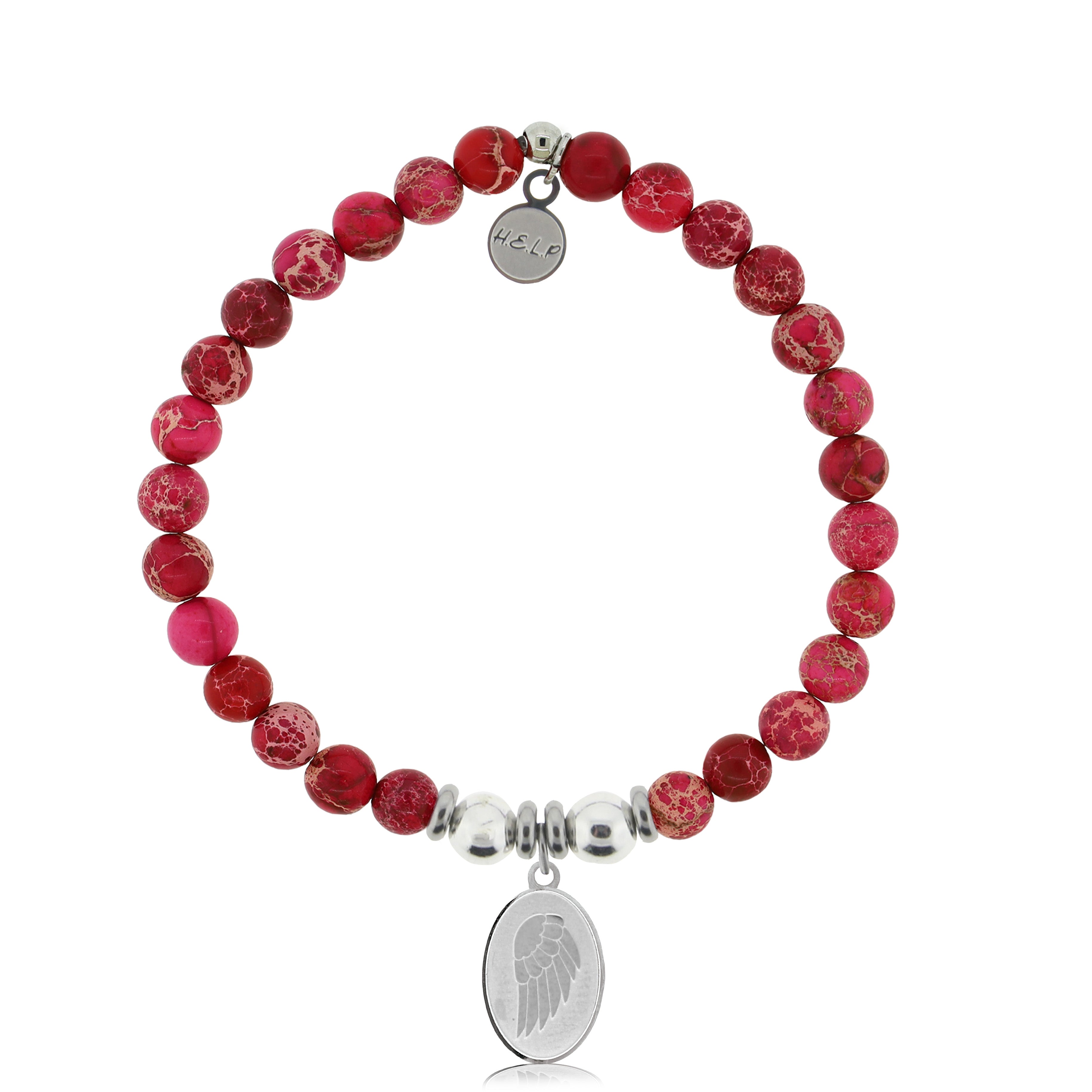 HELP by TJ Guardian Charm with Cranberry Jasper Charity Bracelet