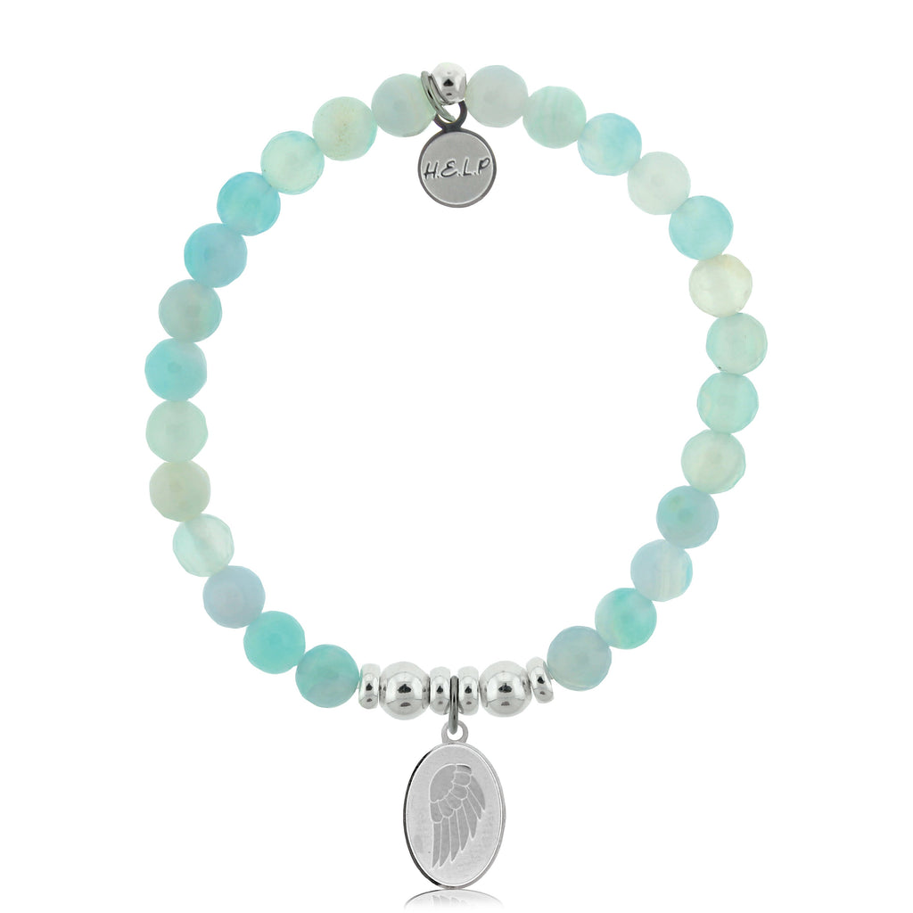 HELP by TJ Guardian Charm with Light Blue Agate Charity Bracelet