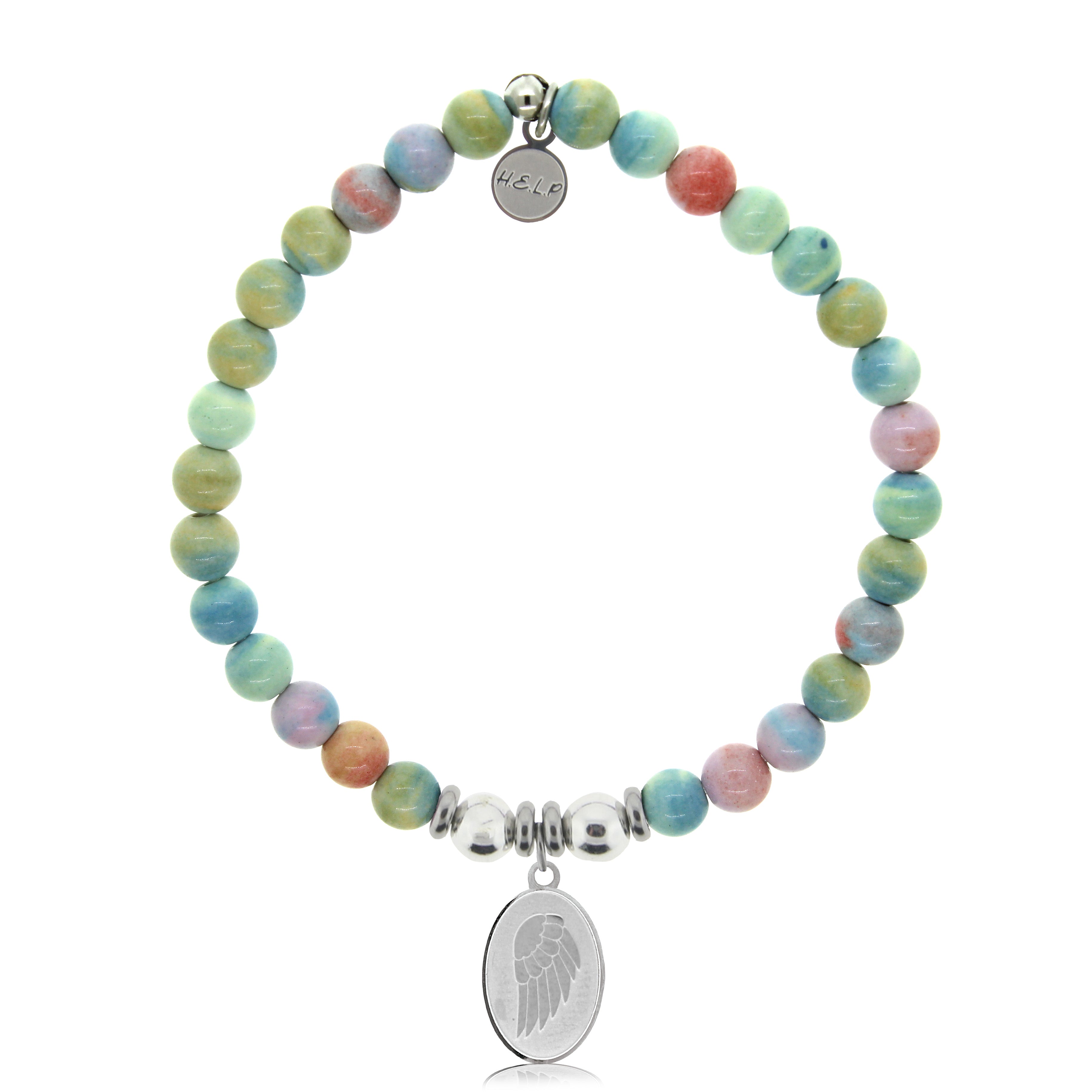 HELP by TJ Guardian Charm with Pastel Jade Charity Bracelet