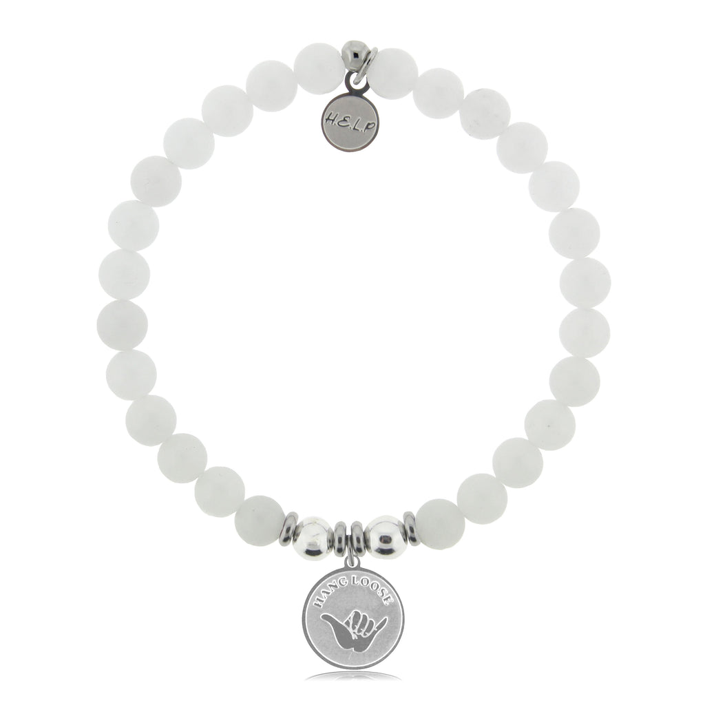 HELP by TJ Hang Loose Charm with White Jade Beads Charity Bracelet