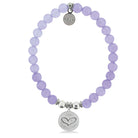 HELP by TJ Heart Charm with Purple Jade Beads Charity Bracelet