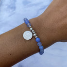 HELP by TJ Heart Charm with Sky Blue Agate Beads Charity Bracelet