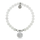 HELP by TJ Heart Charm with White Jade Beads Charity Bracelet