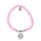 HELP by TJ Hibiscus Charm with Pink Agate Beads Charity Bracelet