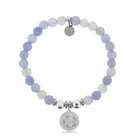 HELP by TJ Hibiscus Charm with Sky Blue Agate Beads Charity Bracelet