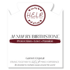 HELP by TJ January Garnet Crystal Birthstone Charm with White Cats Eye Charity Bracelet