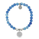 HELP by TJ Joy Charm with Blueberry Quartz Beads Charity Bracelet