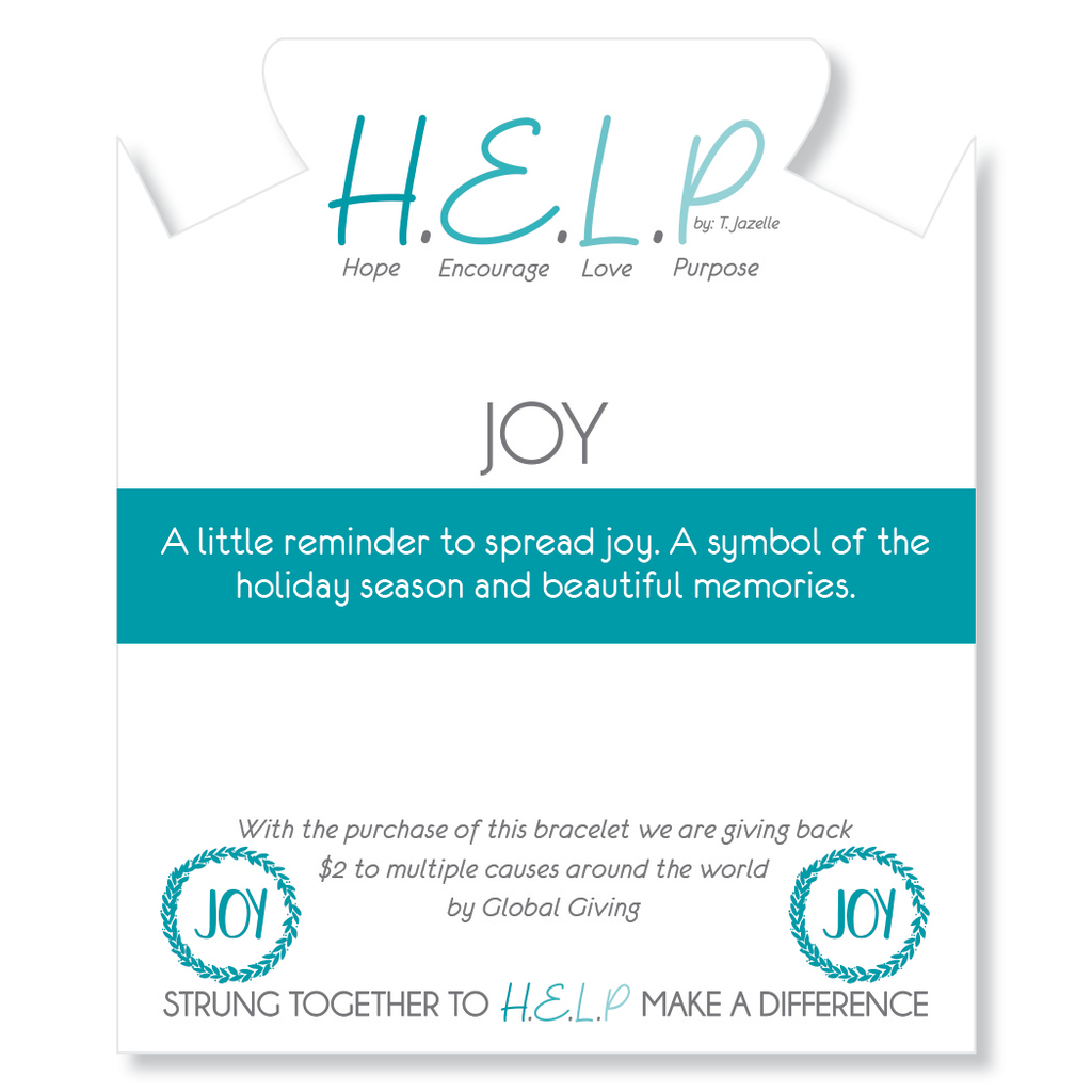 HELP by TJ Joy Charm with Holiday Jade Beads Charity Bracelet