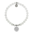 HELP by TJ Joy Charm with White Jade Beads Charity Bracelet