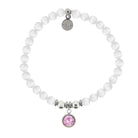 HELP by TJ June Alexandrite Crystal Birthstone Charm with White Cats Eye Charity Bracelet