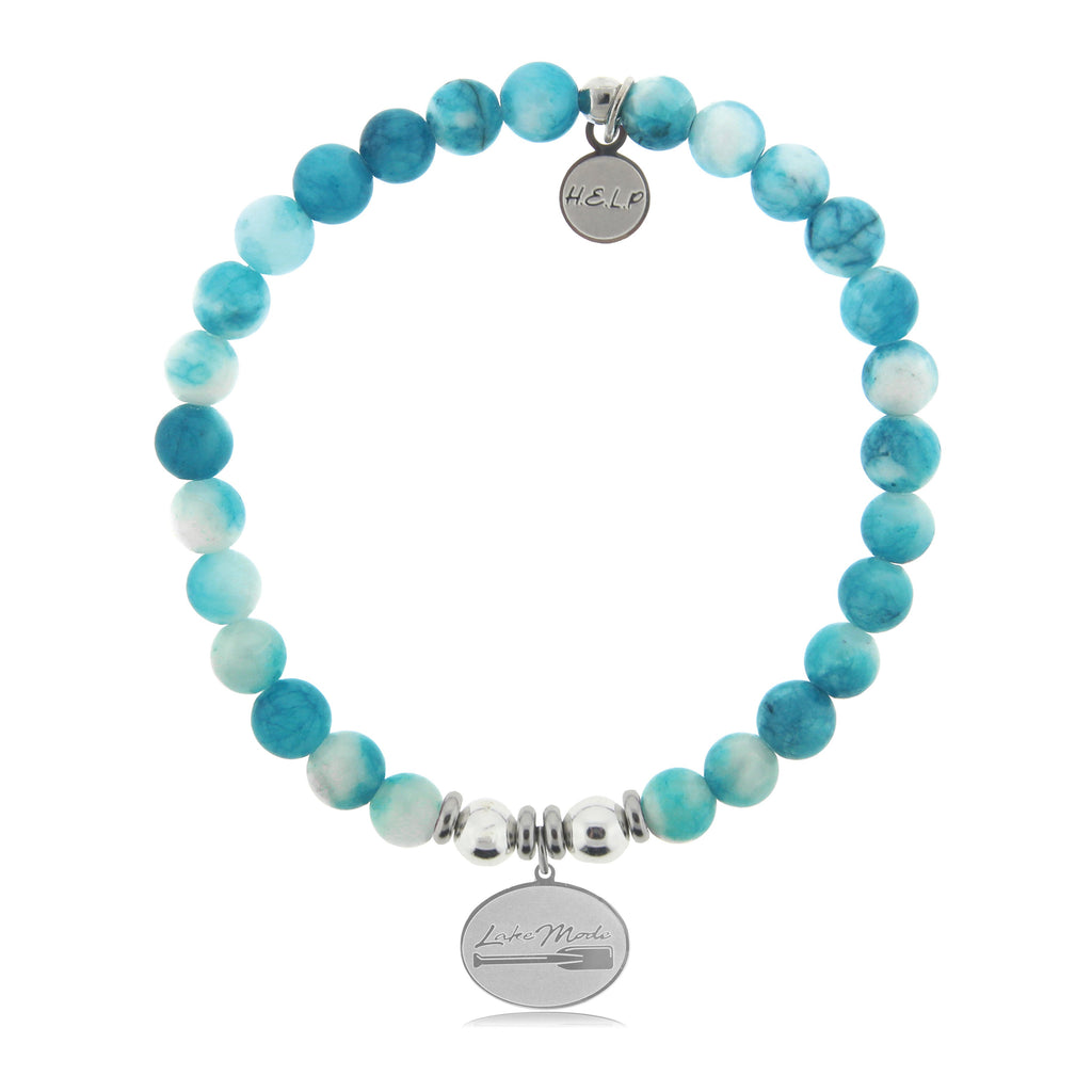 HELP by TJ Lake Mode Charm with Cloud Blue Agate Beads Charity Bracelet