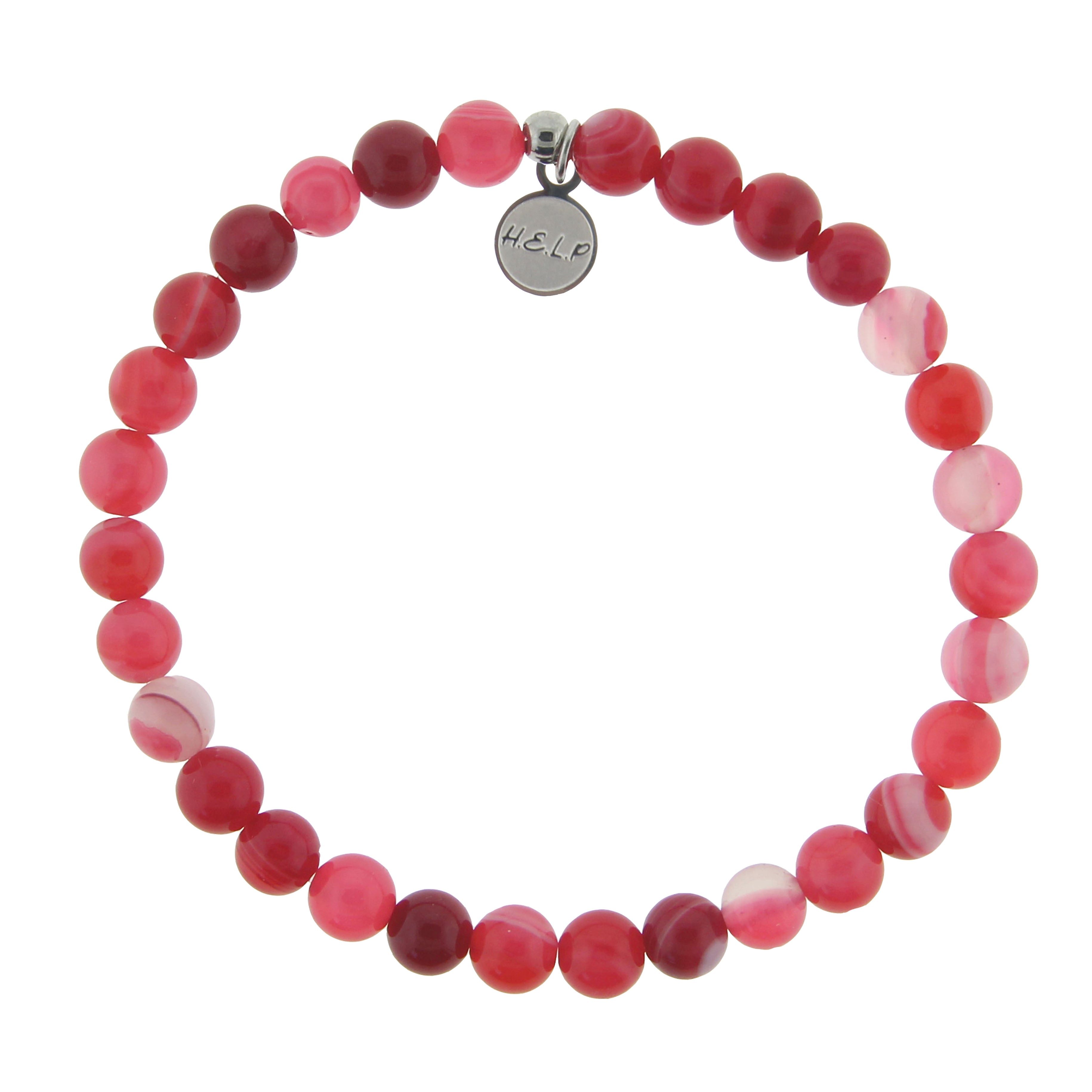 HELP by TJ Love Always Stacker with Red Stripe Agate