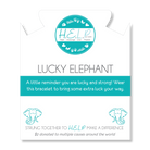 HELP by TJ Lucky Elephant Charm with Aqua Blue Seaglass Charity Bracelet