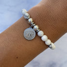 HELP by TJ Lucky Elephant Charm with Howlite Beads Charity Bracelet