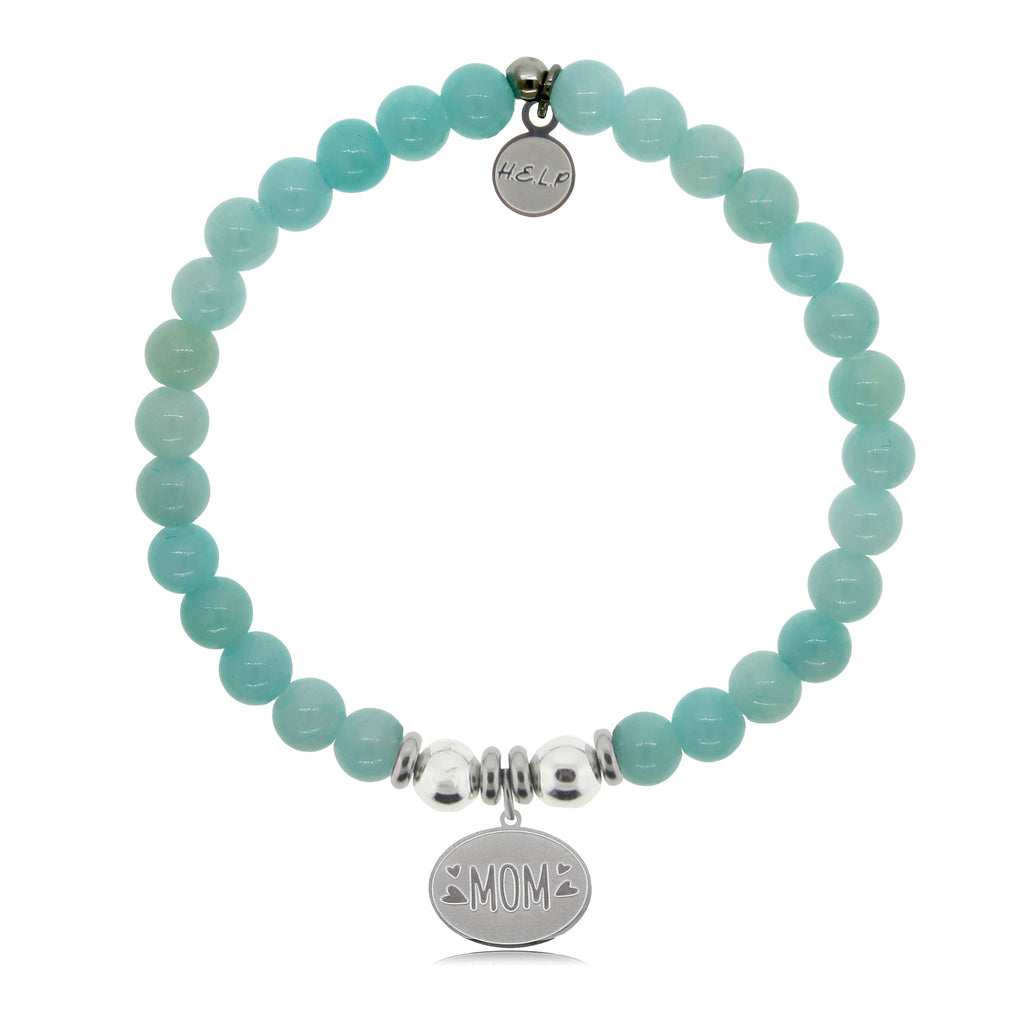 HELP by TJ Mom Charm with Baby Blue Agate Beads Charity Bracelet