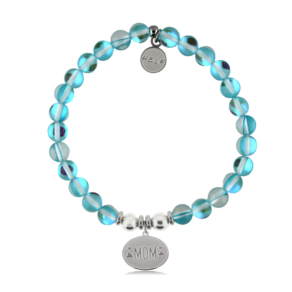 HELP by TJ Mom Charm with Light Blue Opalescent Charity Bracelet