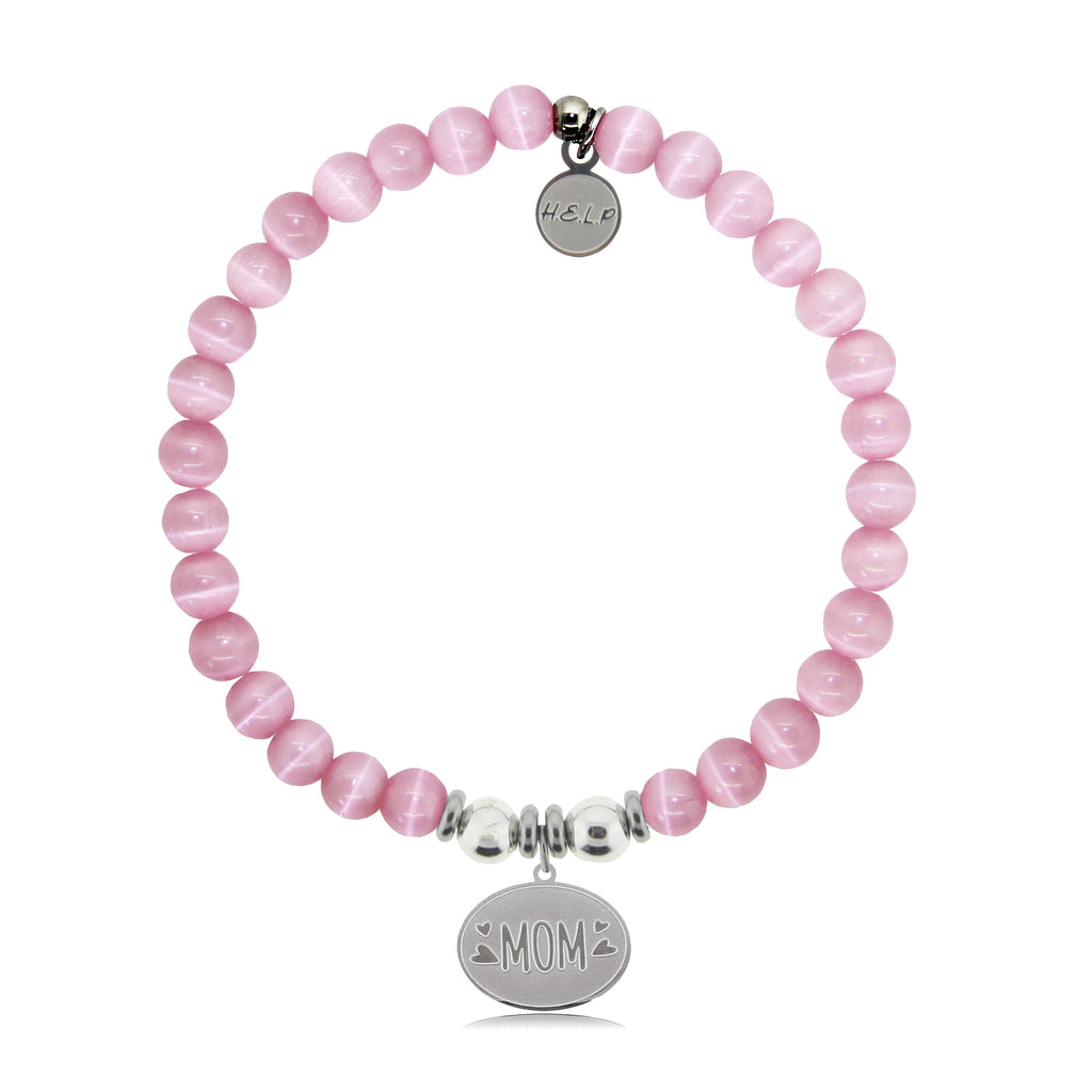 HELP by TJ Mom Charm with Pink Cats Eye Charity Bracelet