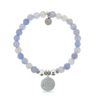 HELP by TJ Mom Charm with Sky Blue Agate Beads Charity Bracelet