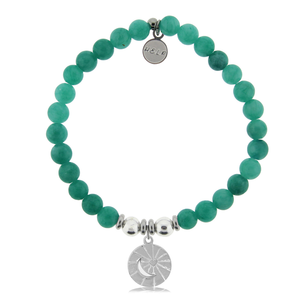 HELP by TJ Moon and Back Charm with Caribbean Jade Charity Bracelet