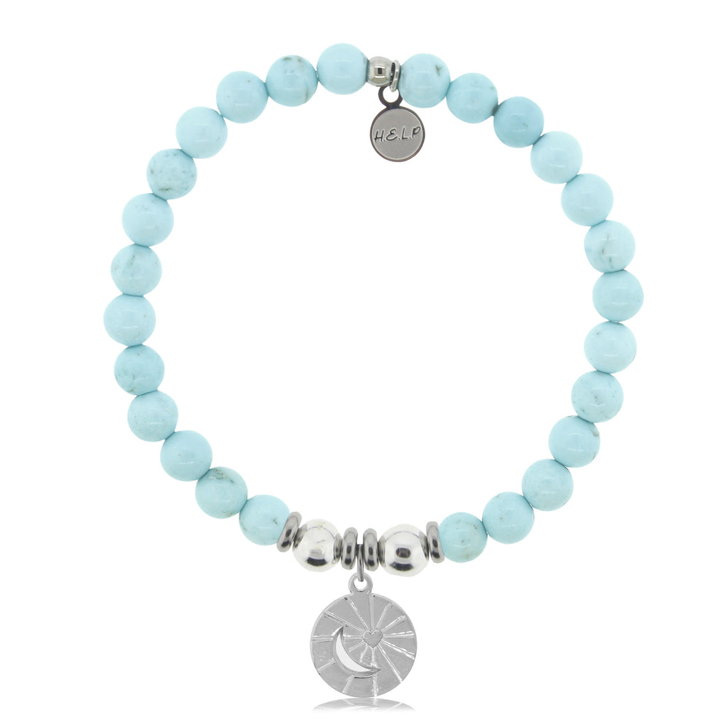 HELP by TJ Moon and Back Charm with Larimar Magnesite Charity Bracelet