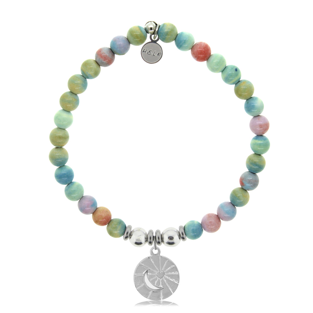 HELP by TJ Moon and Back Charm with Pastel Jade Charity Bracelet