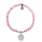 HELP by TJ Moon and Back Charm with Pink Cat Eye Charity Bracelet