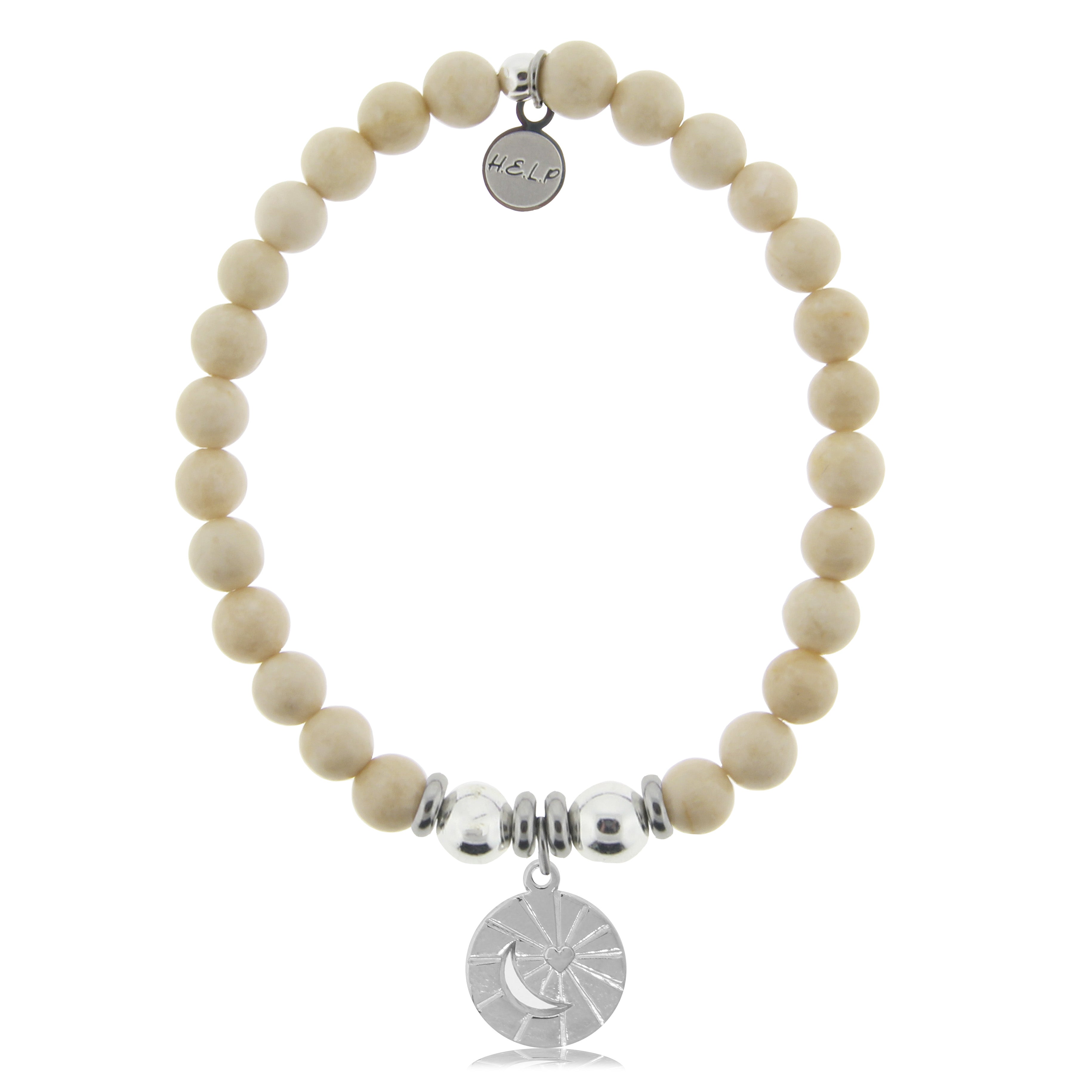 HELP by TJ Moon and Back Charm with Riverstone Beads Charity Bracelet