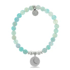 HELP by TJ Moon Charm with Light Blue Agate Charity Bracelet