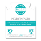 HELP by TJ Mother Earth Charm with Baby Blue Agate Beads Charity Bracelet