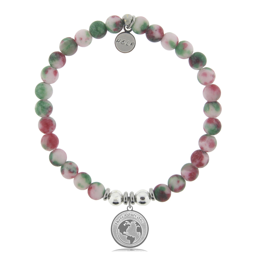 HELP by TJ Mother Earth Charm with Holiday Jade Beads Charity Bracelet