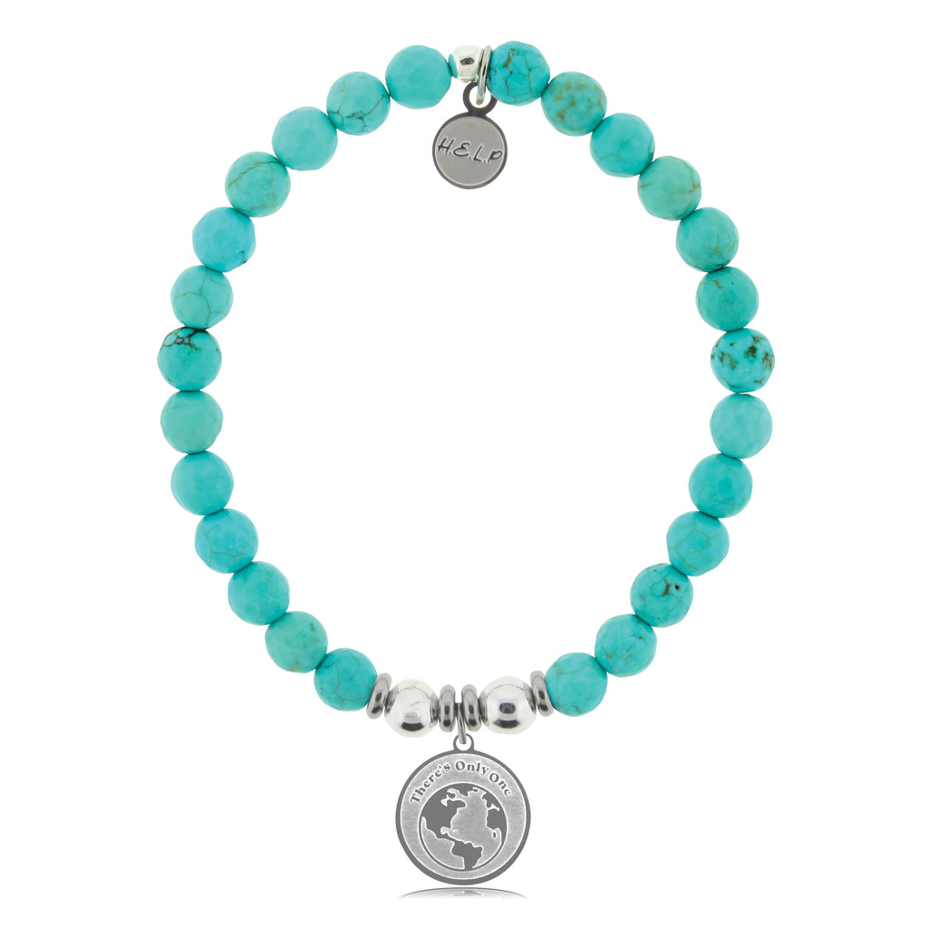 HELP by TJ Mother Earth Charm with Turquoise Beads Charity Bracelet