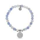 HELP by TJ Owl Charm with Sky Blue Agate Beads Charity Bracelet