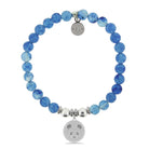 HELP by TJ Panda Charm with Blueberry Quartz Beads Charity Bracelet