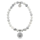 HELP by TJ Paw Print Charm with Howlite Charity Bracelet