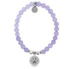 HELP by TJ Paw Print Charm with Purple Jade Beads Charity Bracelet