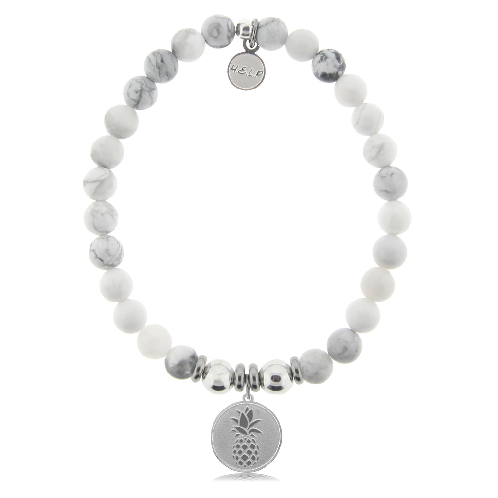 HELP by TJ Pineapple Charm with Howlite Charity Bracelet