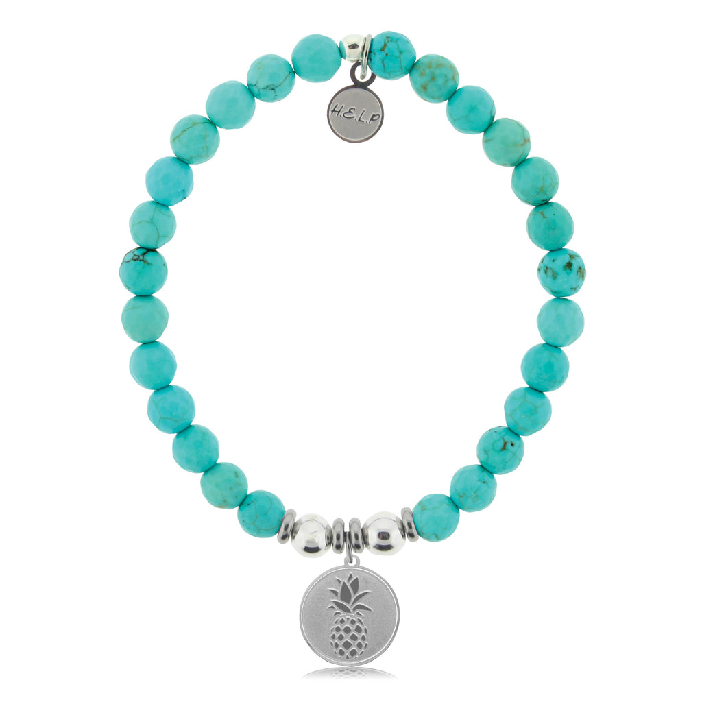 HELP by TJ Pineapple Charm with Turquoise Charity Bracelet