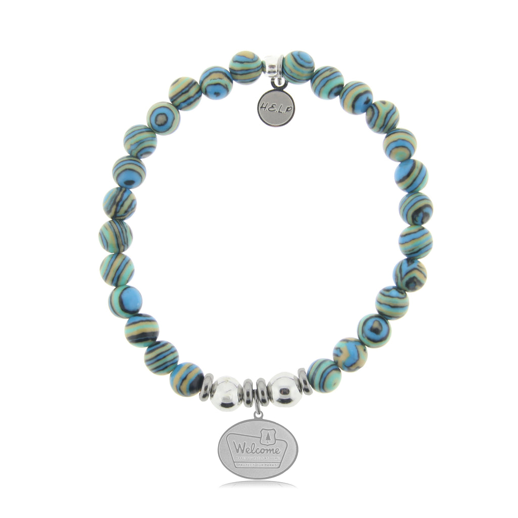 HELP by TJ Protect Our Parks Charm with Malachite Beads Charity Bracelet