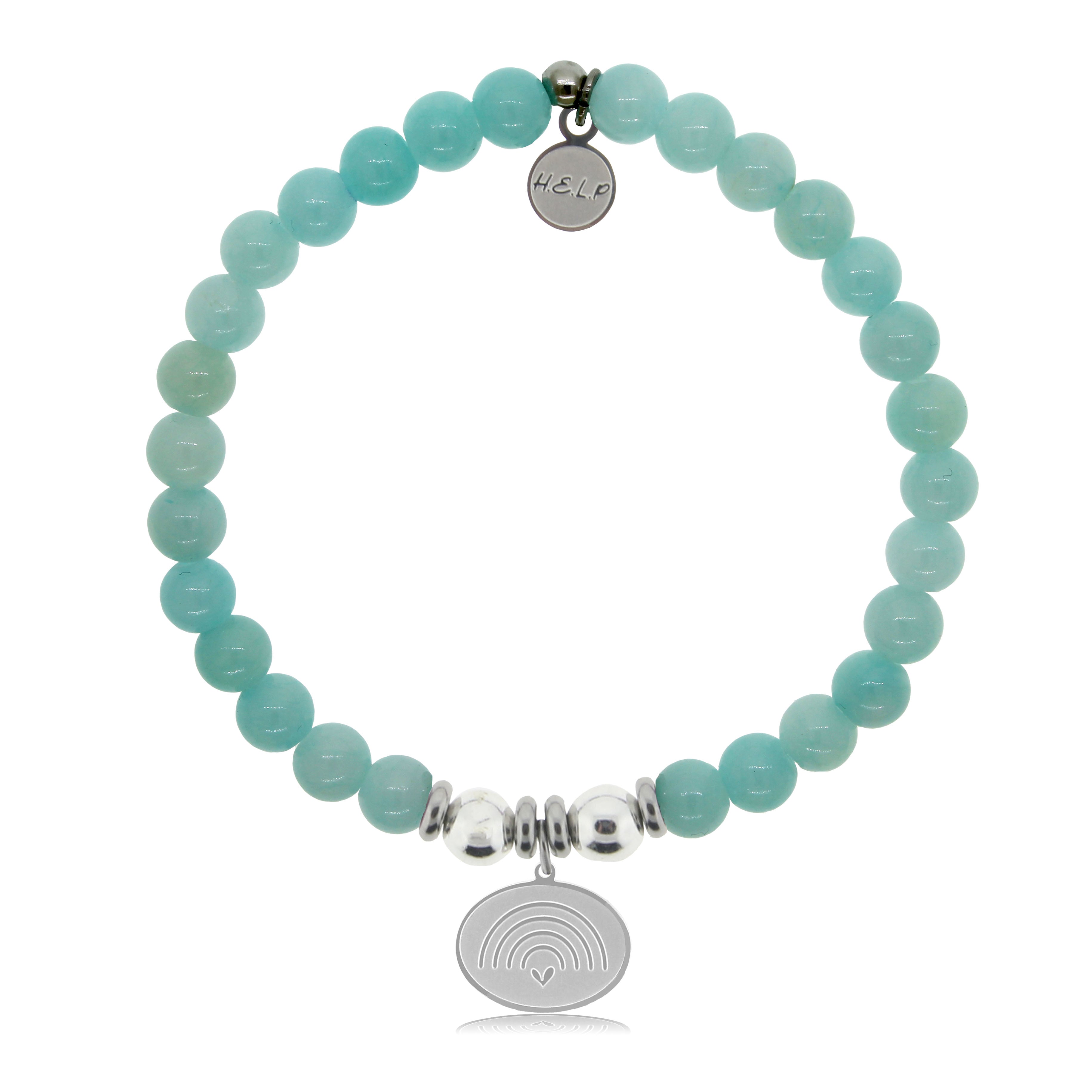 HELP by TJ Rainbow Charm with Baby Blue Quartz Bracelet