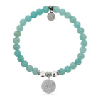 HELP by TJ Sand Dollar Charm with Baby Blue Agate Beads Charity Bracelet